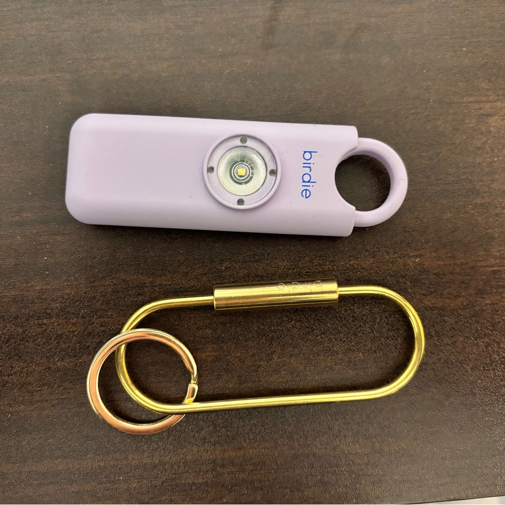 Birdies Lavender Safety Keychain with Gold Clip